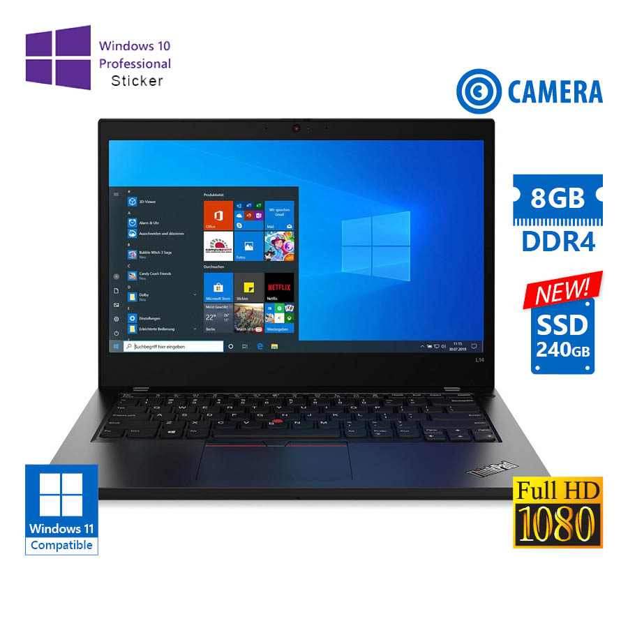101538_1 Lenovo ThinkPad L14 Gen 1 i5-10210U/14``FHD/8GB DDR4/240GB SSD New/No ODD/Camera/10P Grade A Refurbi - Image 1