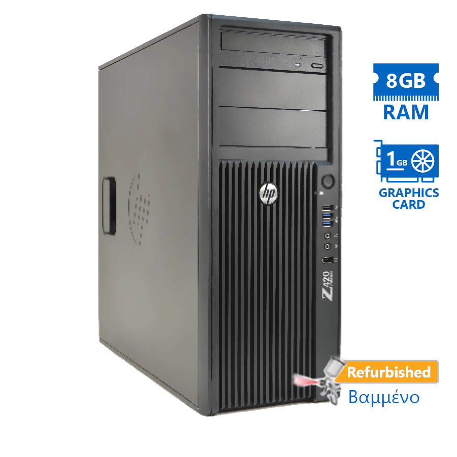 101669_1 HP Z420 Tower Xeon E5-1620v2(4-Cores)/8GB DDR3/500GB/Nvidia 1GB/DVD/8P Grade A+ Workstation Refurbis - Image 1