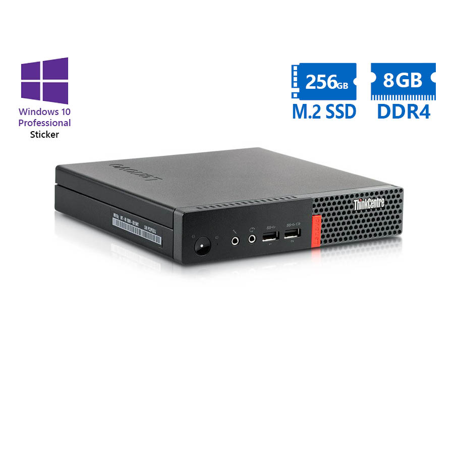 101754_1 Lenovo ThinkCentre M710q Tiny i3-7100T/8GB DDR4/256GB M.2 SSD/No ODD/10P Grade A Refurbished PC - Image 1