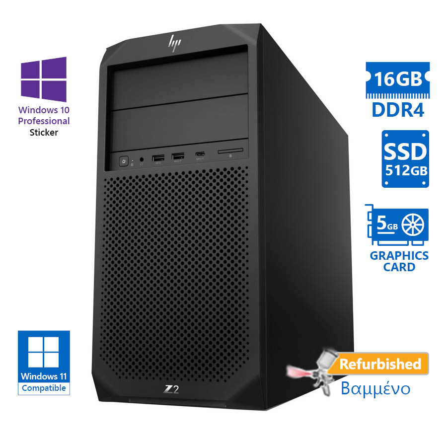 101829_1 HP Z2 G4 Tower i7-8700/16GB DDR4/512GB SSD/DVD/Nvidia 5GB/10P Grade A+ Workstation Refurbished PC - Image 1