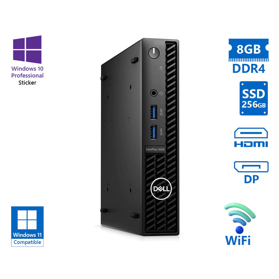 101840_1 Dell Optiplex 3000 DM WiFi i5-12500T/8GB DDR4/256GB SSD/No ODD/10P Grade A Refurbished PC - Image 1