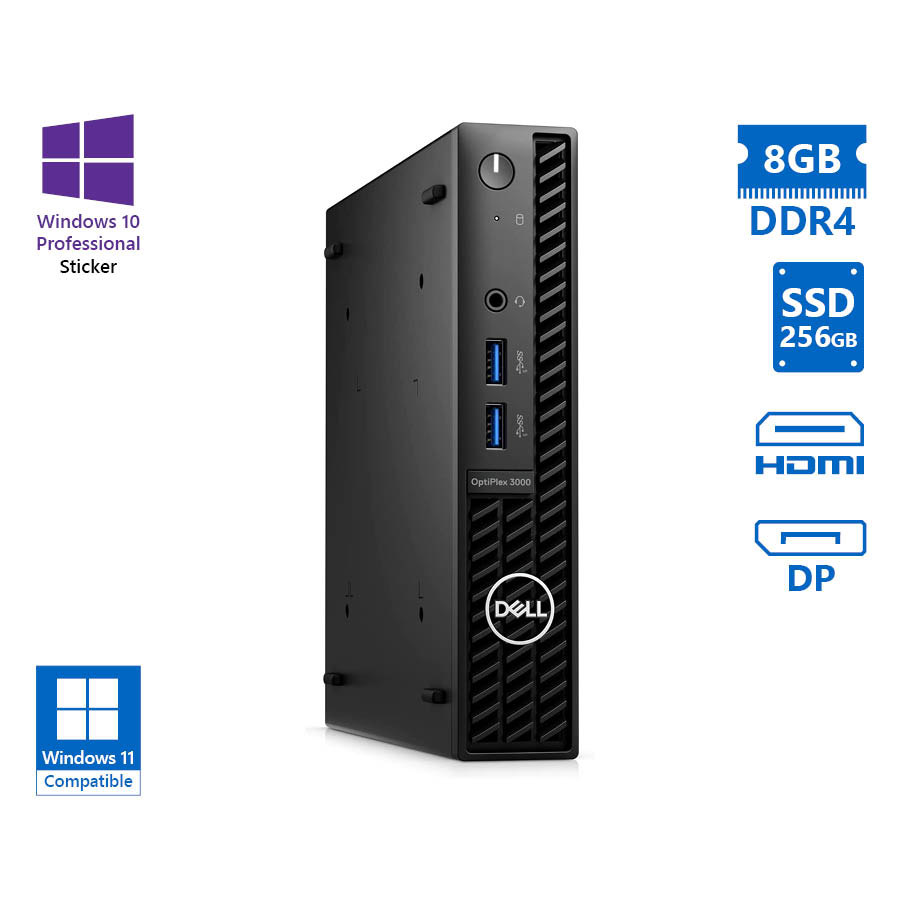 101841_1 Dell Optiplex 3000 DM i5-12500T/8GB DDR4/256GB SSD/No ODD/10P Grade A Refurbished PC - Image 1