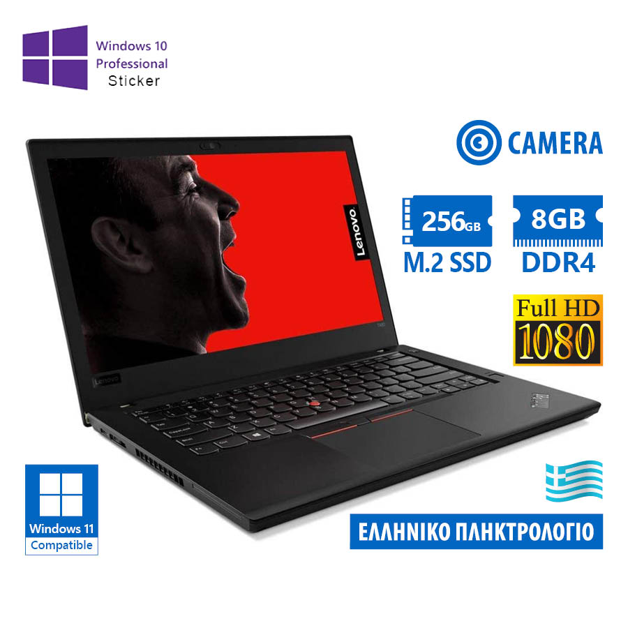 101854_1 Lenovo (A-) ThinkPad T480 i5-8350U/14``FHD/8GB DDR4/256GB M.2 SSD/No ODD/Camera/10P Grade A- Refurbi - Image 1