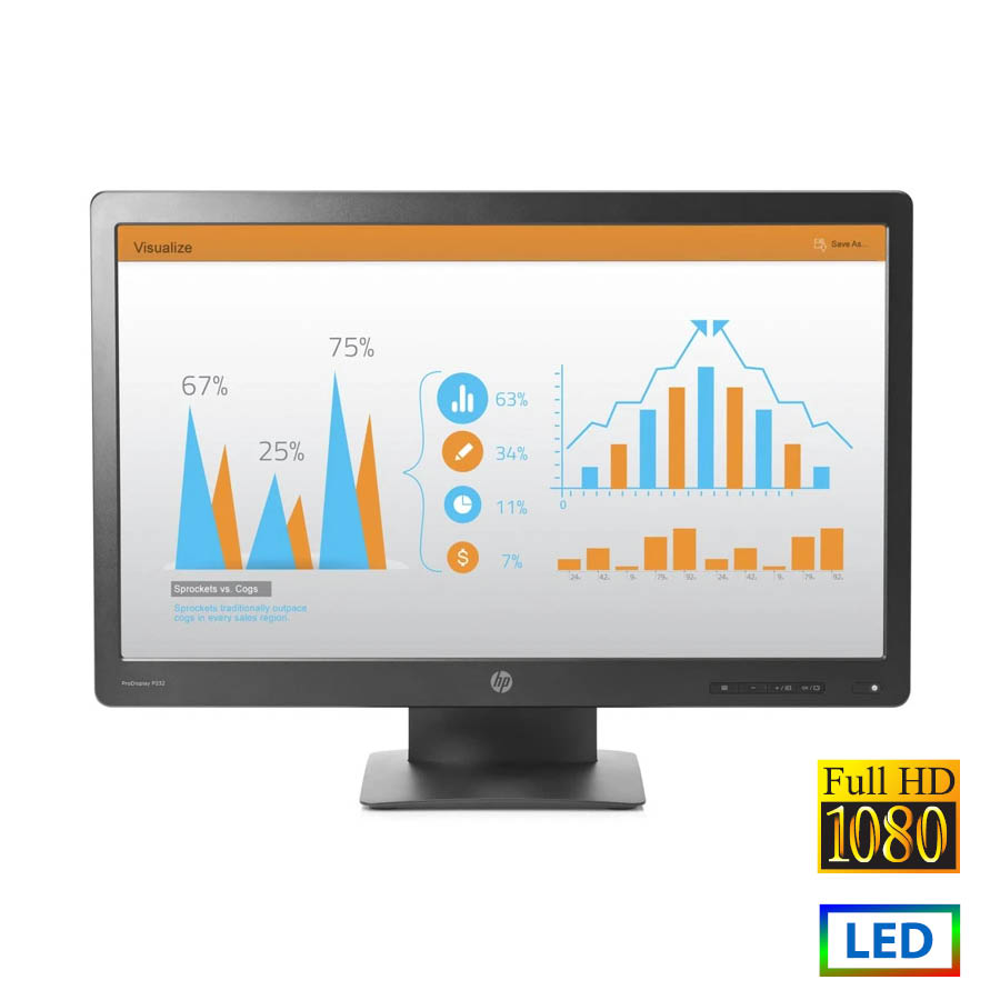 94344_1 Used (A-) Monitor P232 LED/HP/23\"FHD/1920x1080/Wide/Black/Grade A-/D-SUB & DP - Image 1