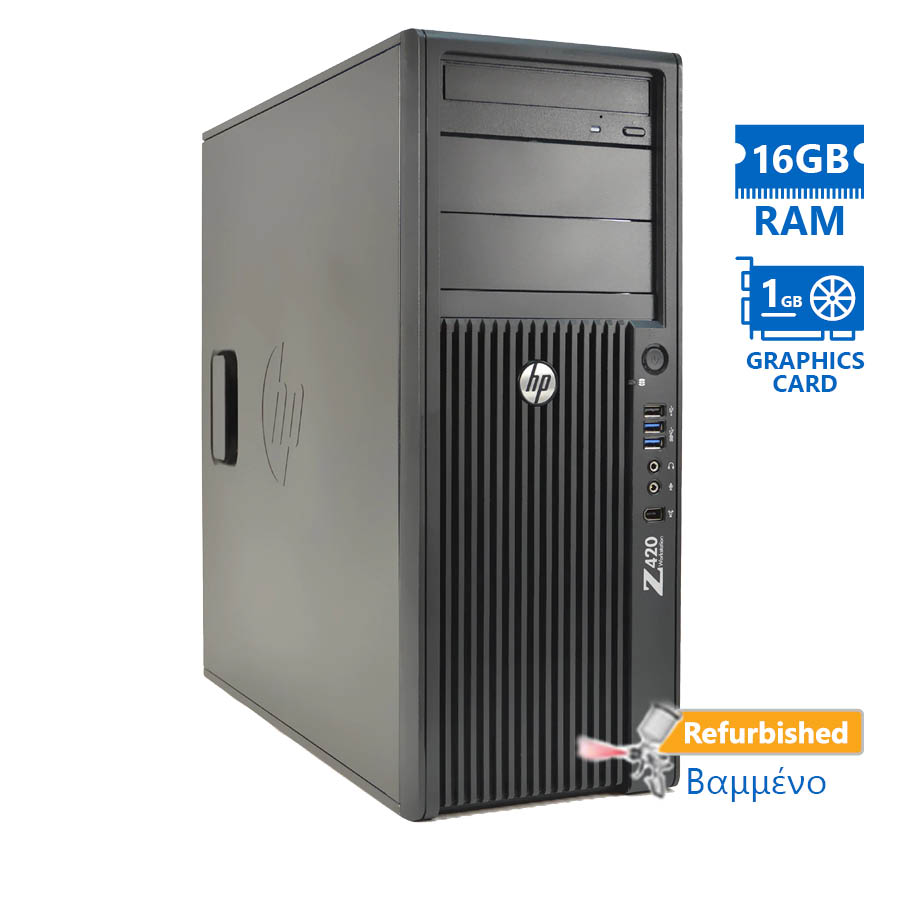 94816_1 HP Z420 Tower Xeon E5-1607(4-Cores)/16GB DDR3/500GB/ATI 1GB/DVD/7P Grade A+ Workstation Refurbished - Image 1