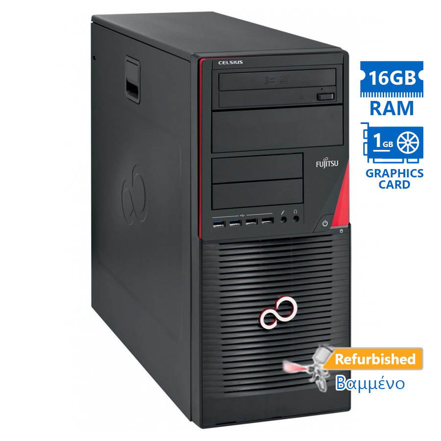95343_1 Fujitsu Celsius W530 Tower Xeon E3-1271v3/16GB DDR3/2TB/Nvidia 1GB/DVD/8P Grade A+ Workstation Refur - Image 1