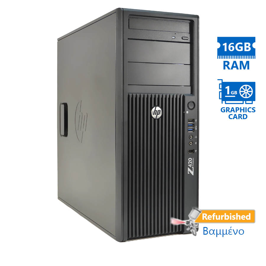 95402_1 HP Z420 Tower Xeon E5-1650v2(6-Cores)/16GB DDR3/1TB/Nvidia 1GB/DVD/7P Grade A+ Workstation Refurbish - Image 1