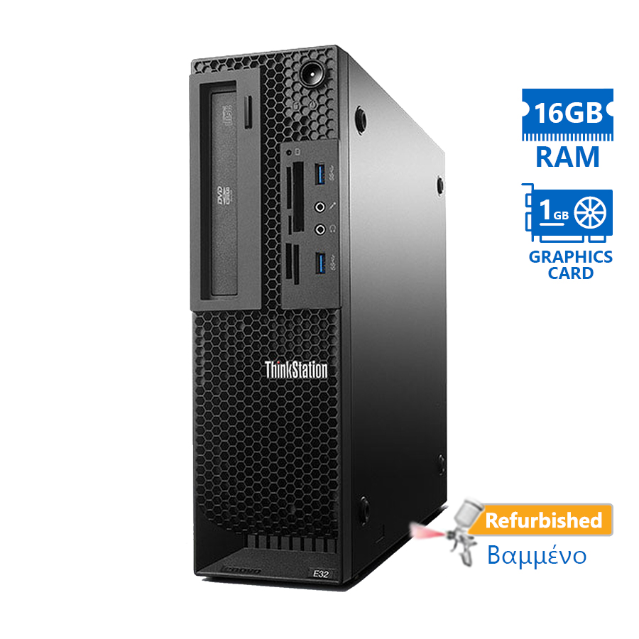 95428_1 Lenovo ThinkStation E32 SFF Xeon E3-1240v3/16GB DDR3/500GB/Nvidia 1GB/DVD/8H Grade A+ Workstation Re - Image 1