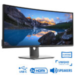 Used Monitor U3419W Curved/Dell/34``UW-QHD/3440x1440/Black/w/Speakers/DP & 2xHDMI & USB Type-C & USB
