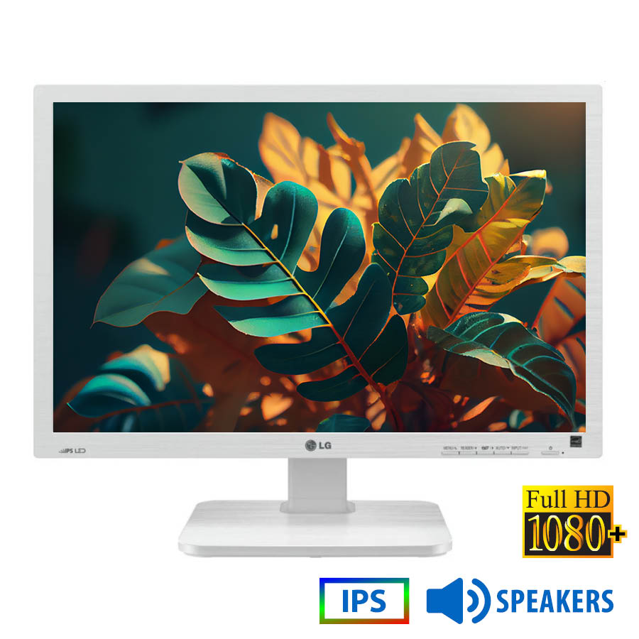 99850_1 Used (A-) Monitor 24MB65PM IPS LED/LG/24\"FHD/1920x1200/Wide/White/w/Speakers/Grade A-/D-SUB & DVI-D - Image 1